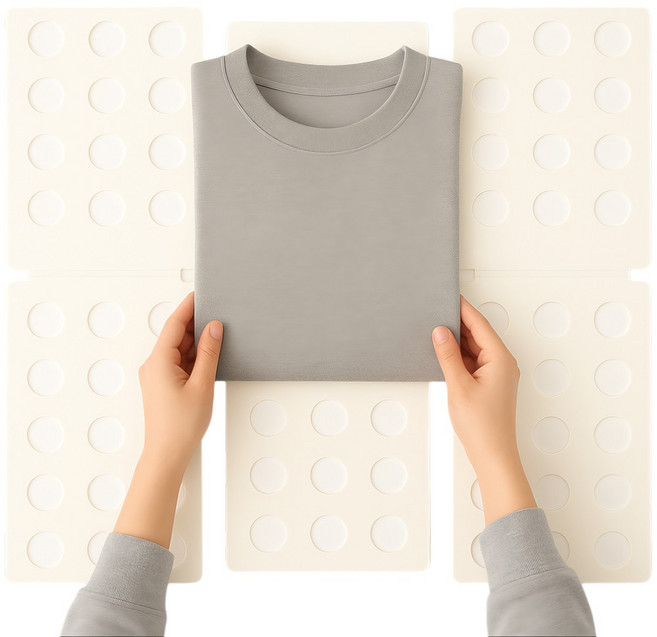 아임이지 옷정리 옷 접기판 대형, 화이트, 1개