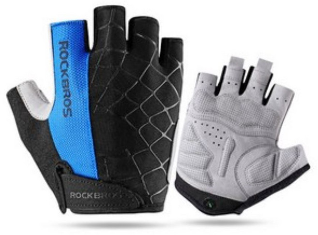 락브로스 스파이더 자전거 반장갑 S109, 블루, 1개