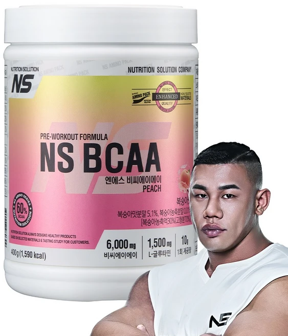 NS BCAA 아미노산 보충제 복숭아맛, 1개, 400g - 쿠팡