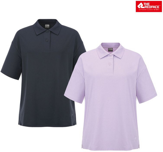 [레드페이스 본사] 여성 AM써플오버핏요꼬칼라하프우먼티셔츠 REWFTSM24256