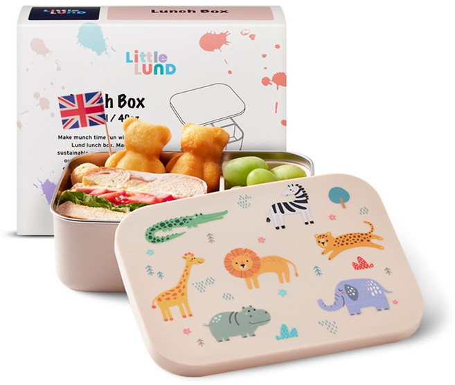 [룬드런던] 리틀룬드 어린이 아동용 피크닉 소풍 도시락통 런치박스 1200ml, 1개, 사파리