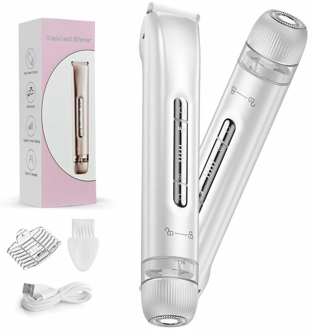 ESSENWOO 여성 재모기 IPX7 건식&습식 겸용 제모기 Y존 브라질리언 왁싱 비키니라인, 화이트