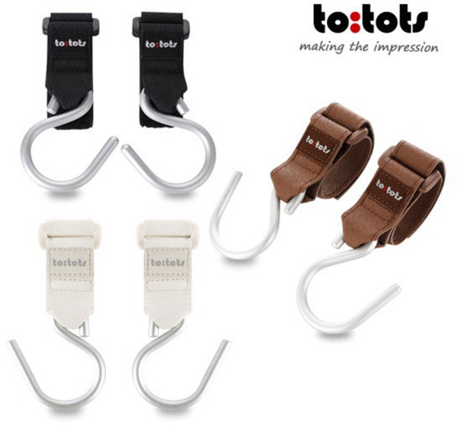투토츠 논슬립 다용도 유모차 걸이 2개 1세트, 브라운, 1개