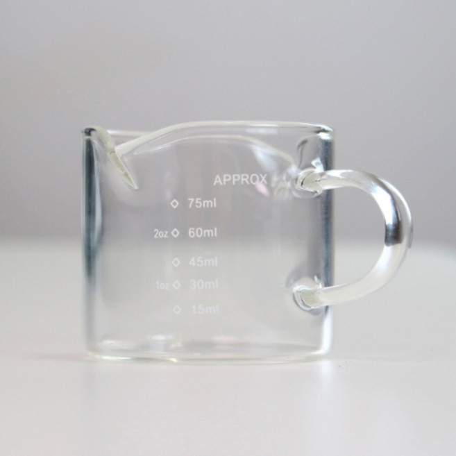 원두걸스 에스프레소 샷잔 유리 샷글라스 100ml 홈카페, 1. 유리핸들샷잔 100ml