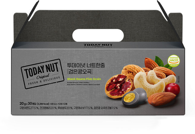 투데이넛 너트한줌 검은콩오곡 견과 선물세트 30개입, 20g, 1세트