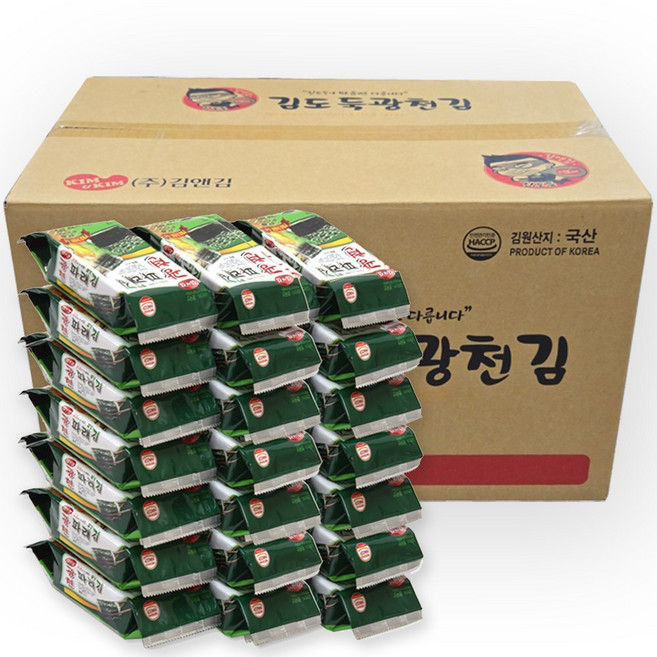[가온애] 광천김 파래 도시락김 (1박스), 100개