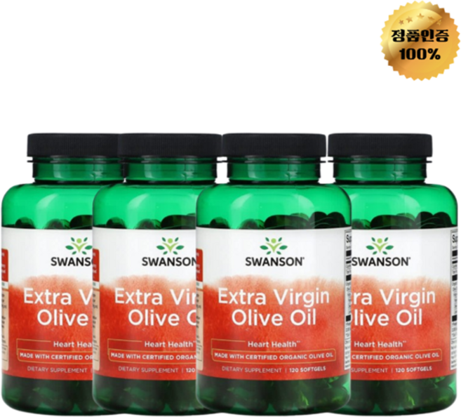 2+2 스완슨 엑스트라 버진 올리브 오일 소프트젤 120정, 4개