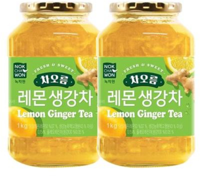 녹차원 차오름 레몬생강차 1kg 1개입 2개