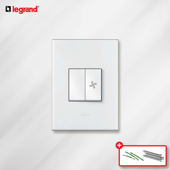 르그랑 아테오 상하동작 2구 화장실 스위치 화이트 욕실 스위치 커버 교체, 1개