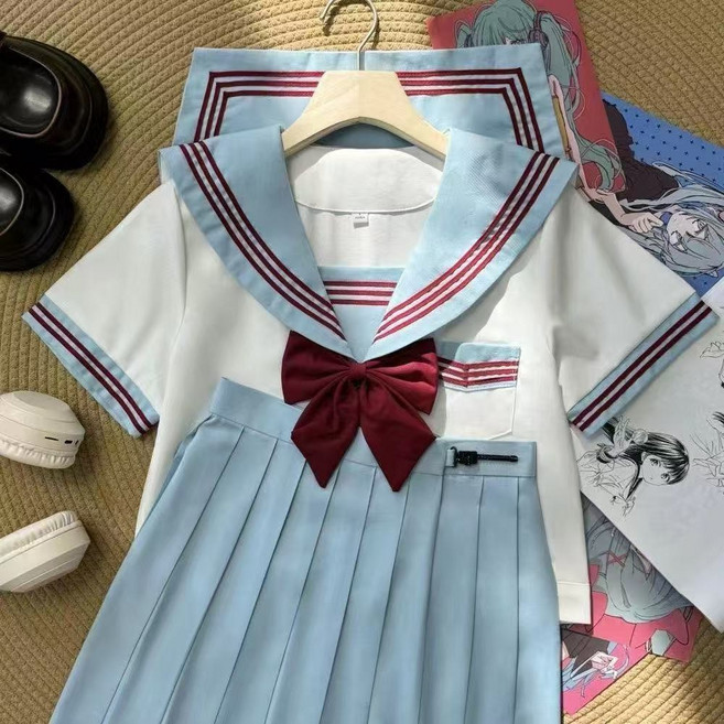 JK制服套裝日系純欲百褶裙套裝 長短袖水手服 學院風學生套裝