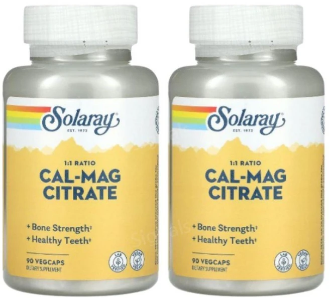 솔라레이 Solaray 칼슘 마그네슘 시트레이트, 90정, 2개 - 쿠팡