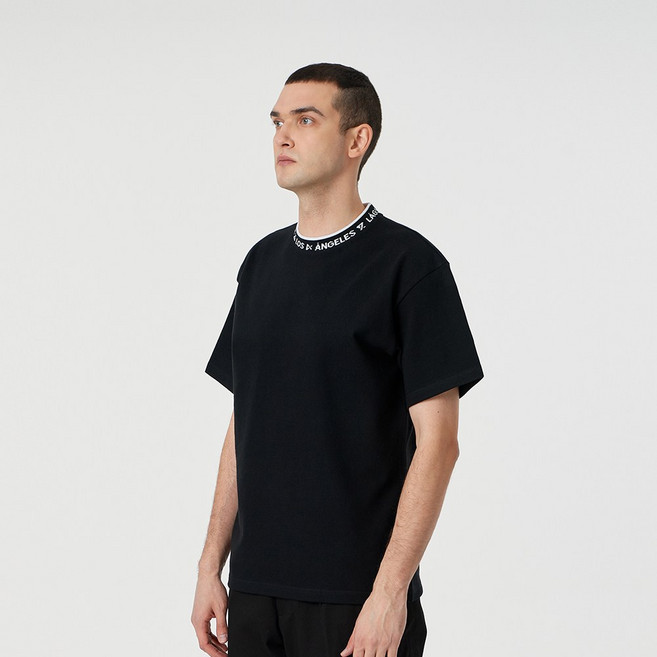 LAGS 로고 넥 라인 무지티 두툼한 10수 면티 반팔