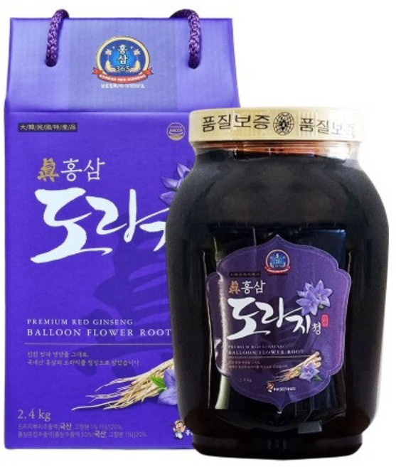 금산 홍삼 + 도라지청 원액 대용량 부모님건강선물 2400g, 1박스, 2.4kg