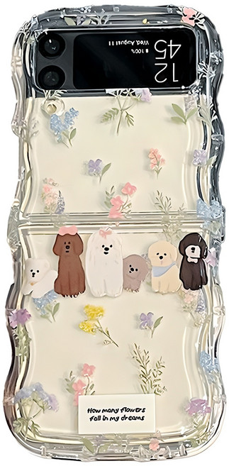 비비파이 핸드페인팅 도그 투명 휴대폰 케이스