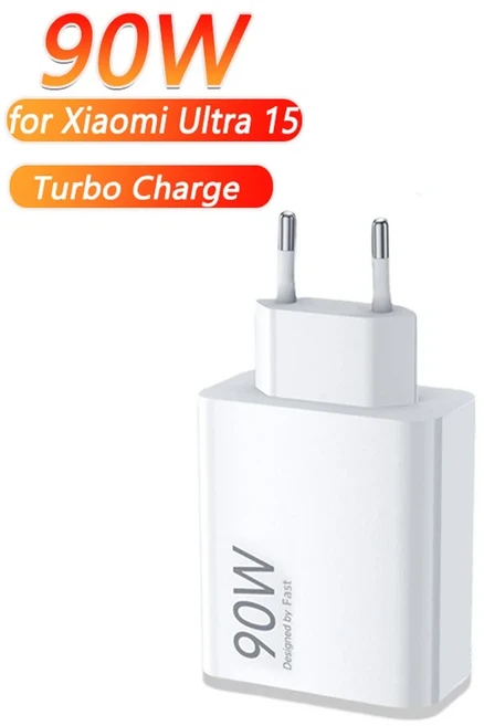 USB 충전기 터보 90W 고속 충전기 USB C 케이블 (샤오미 호환 15T 14 울트라 13T 12 시리즈 포코 X6 X7 프, 03 EU Charger