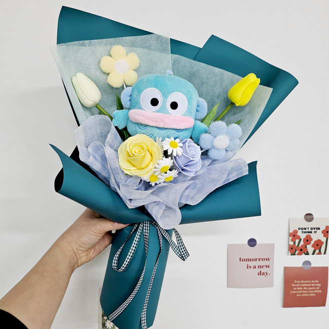 한교동 인형 꽃다발 산리오 졸업 졸업식 유치원 어린이집 초등 중등 청록 발표회 학예회, 자몽핑크