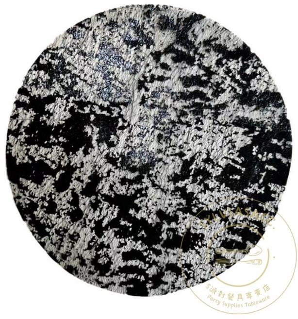 圓形金箔餐墊, 黑色餐墊33x33cm /1入, 1個