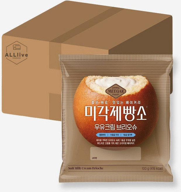 삼립 간식 빵 미각제빵소 우유크림 브리오슈, 6개, 100g