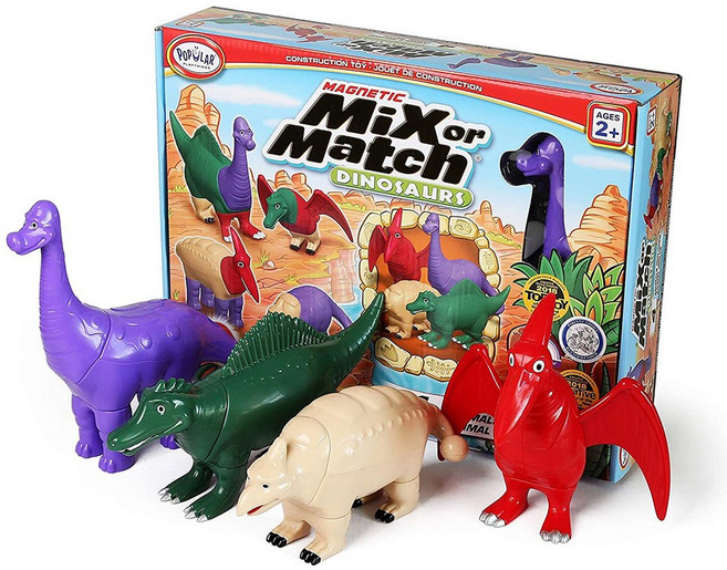 팝퓰러 믹스앤매치 자석 교구 장난감, 1개, 공룡(그린)