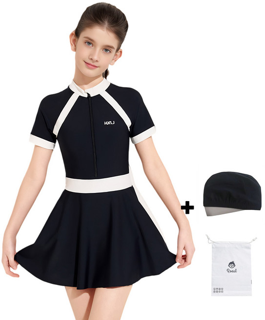 로을 주니어 초등학생 여아 치마수영복 원피스 래쉬가드 스커트 수영복세트