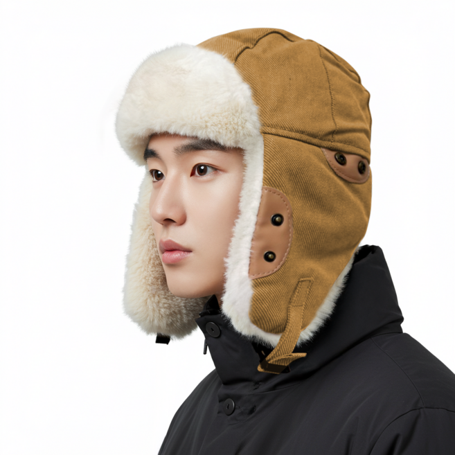 더아르엠 겨울 귀달이 털 방한 군밤 모자