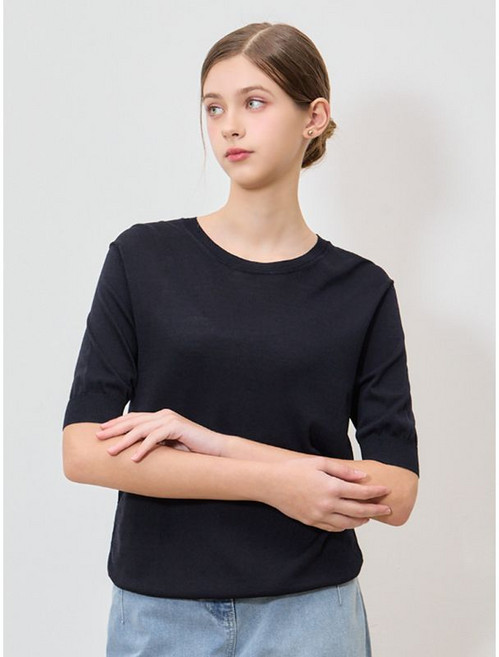 쉬즈미스 소재 퍼프 반팔 니트 탑 택가격 118000원