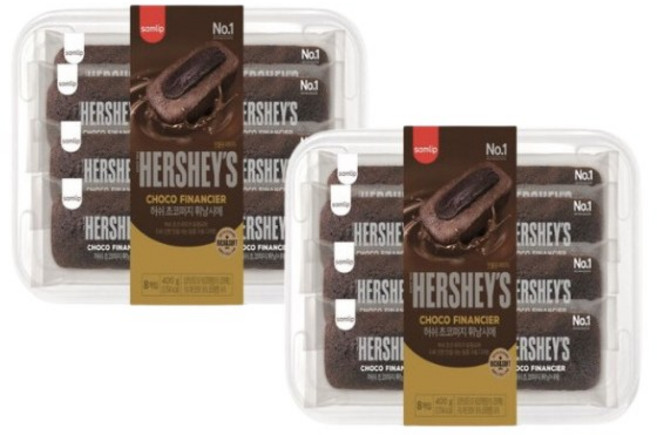 브랜드없음 [삼립식품] 허쉬 초코 퍼지 휘낭시에 (8개입) x 2개, 400g