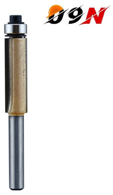 공구엔 6.35mm 생크 트리머비트 트리머날 1/4 베어링비트 날두께 6.35mm, 생크 6.35mm 날직경 6.35mm, 1개