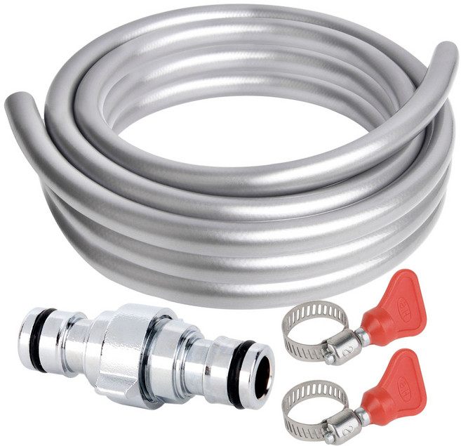 꼬이지 않는 말랑이 연장용 물호스 연장커플링 호스밴드 포함 2M 4M 6M 8M 10M (길이 선택), 실버