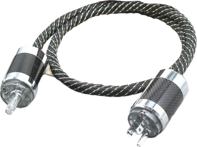 Edison Audio 美國105芯鍍錫布線 碳纖維鍍銠插頭 8字型音響專用, 美國105芯 鍍錫布線 3股製作 + 碳纖維鍍銠插頭 8字 電源線 0.5米
