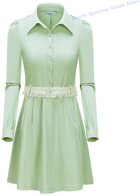 골프 원피스 긴팔 스판 스포츠 긴치마 허리를 걷어 살을 가려 날씬해 보이는 여성복