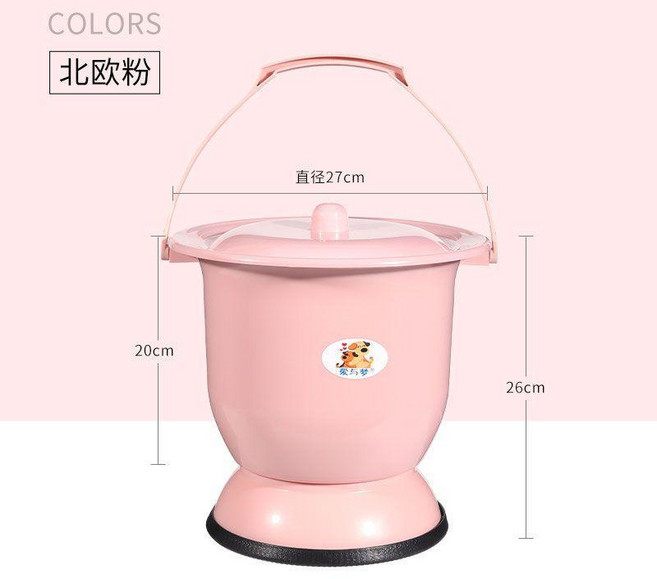 孕婦尿桶大人痰盂家用臥室防臭老人起夜壺尿盆高腳尿壺便盆帶蓋 副廠商品, 北歐粉, 1個