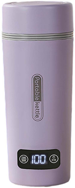 Guangrunquan 350ML 다용도 미니 전기포트 온도조절 보온 템블러 전기티포트 분유포트, 퍼플