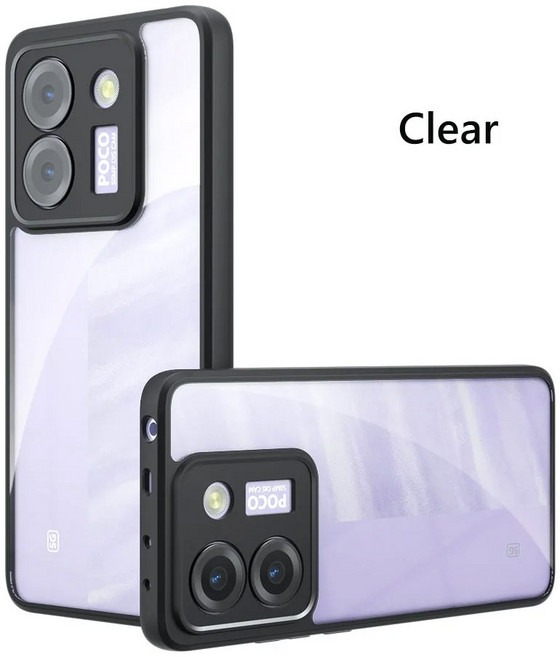 에어백 슈퍼 보호 소프트 TPU + PC 샤오미 호환 Poco M7 Pro PocoM7Pro 5G 전화 케이스 용 투명 매트 뒷면 커버, Poco M7 pro 5G, Clear