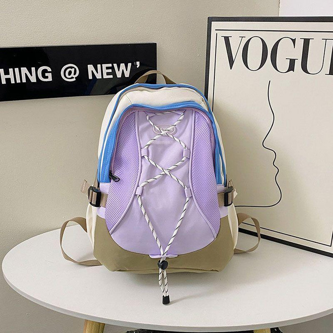 運動戶外大容量電腦雙肩包, 紫色大號