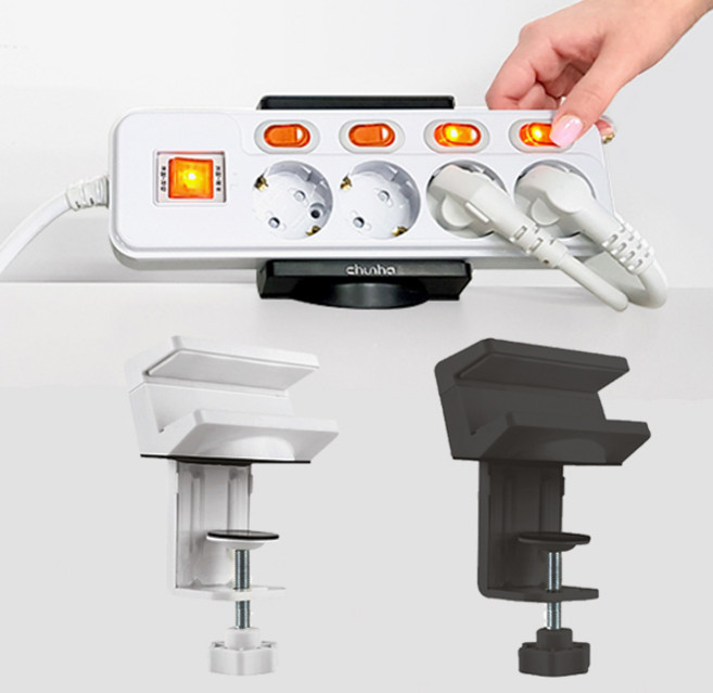 천하 멀티클램프 멀티탭거치대 CH5585, 1개, 블랙85