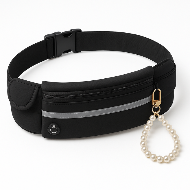 진주키링 세트 방수 힙색 허리밴딩 웨이스트백 운동 러닝용 가방 데일리백