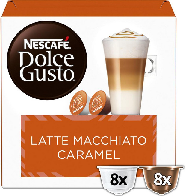네스카페 돌체 구스토 라떼 마키아토 카라멜 캡슐 NESCAFE DOLCE GUSTO Coffee Capsules Latte Macchiato Caramel 16g 8개입