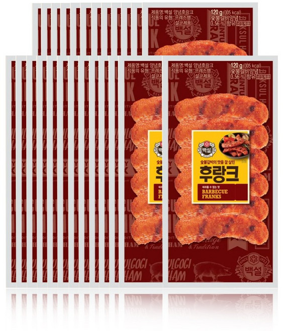 백설 (냉장)[백설]숯불갈비후랑크 후랑크소시지, 50개, 120g