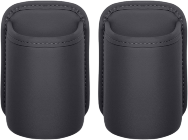 모닝문 차량 틈새활용 클립형 가죽 컵홀더, 블랙, 2개