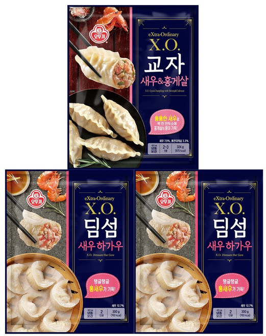 오뚜기 XO 교자 새우홍게살 2봉+딤섬 새우하가우 4봉, 1세트, 1.848kg