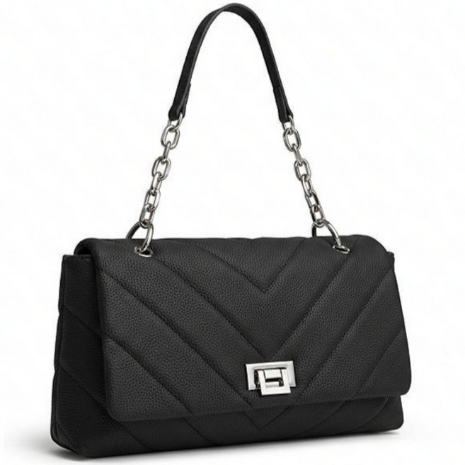 디케이제이디 천연소가죽 체인 디자인 플랩 퀼팅 클래식 숄더백