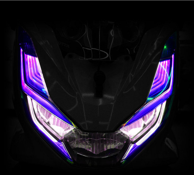 혼다 PCX 125 헤드 라이트 카멜레온 필름 데칼 스티커, 2021년 부터, 퍼플, 1개