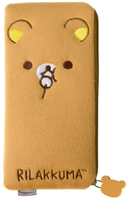 리락쿠마 필통 파우치, 1개, 브라운