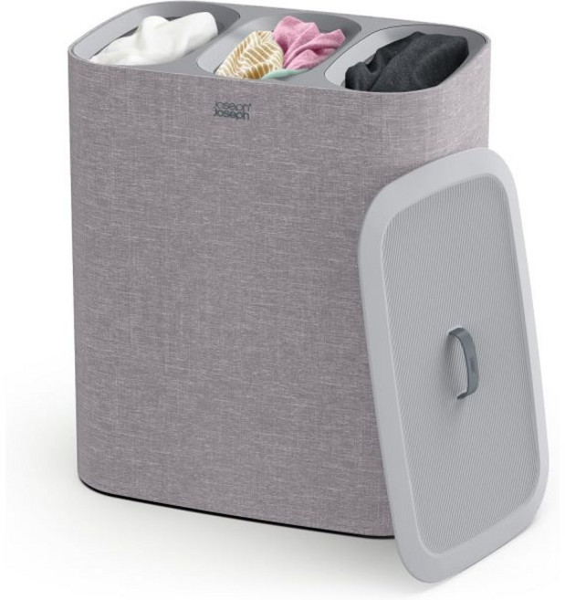 조셉조셉 토타 트리오 분리형 세탁 빨래 통 뚜껑 달린 바구니 90L, Trio_90-Liter | Grey, 90-Liter