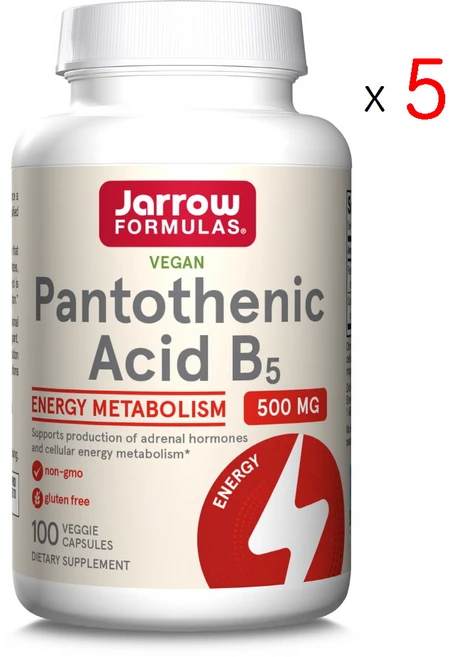 Jarrow Formulas 펜토텐산 B5 500mg 캡슐, 100정, 5개 - 쿠팡