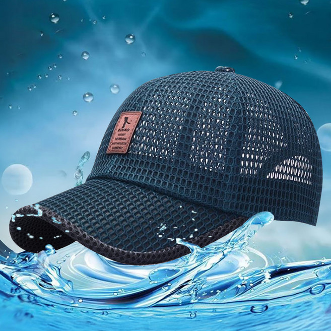 제이킨 여름 바캉스 물놀이 메쉬 골프 모자 공사장 현장 시원한 메쉬 모자, 야구모자_네이비, 1개