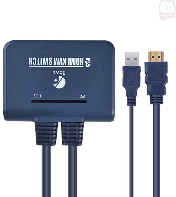 Bowu 2埠HDMI KVM切換器 支援4K2K高解析度 影音同步 免驅動 即插即用, 1個