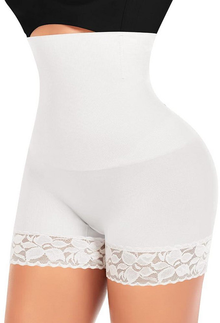 Werena Shapewear Shorts for Women Tummy Control High Waisted Body Shaper Seamless Shaping Slip Sho, White
