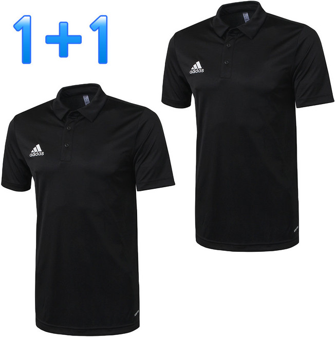 [1+1] 아디다스 골프 남녀공용 골프티 골프웨어 운동복 폴로 반팔티 카라티 티셔츠 ENT22 블랙 + SHP 마스크